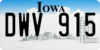 IA license plate DWV915