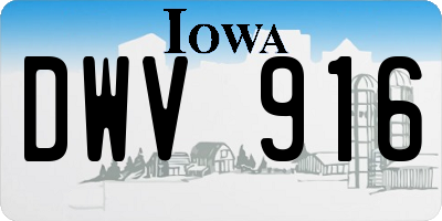 IA license plate DWV916