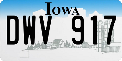 IA license plate DWV917