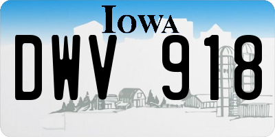 IA license plate DWV918