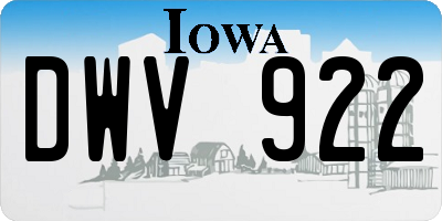 IA license plate DWV922