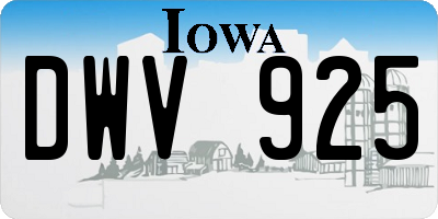 IA license plate DWV925