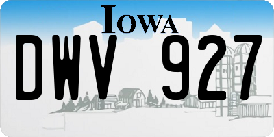 IA license plate DWV927