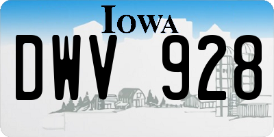 IA license plate DWV928