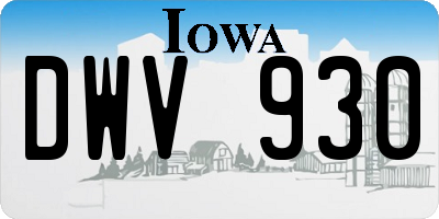 IA license plate DWV930
