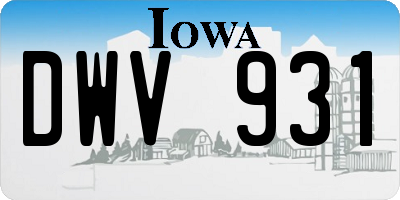 IA license plate DWV931