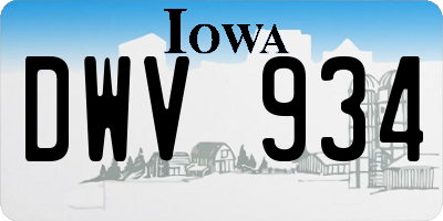 IA license plate DWV934