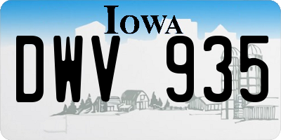 IA license plate DWV935