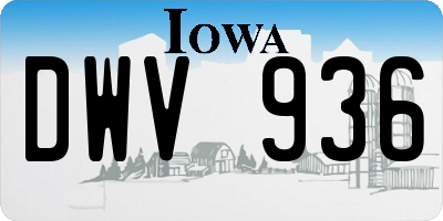 IA license plate DWV936