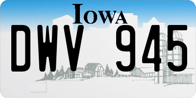 IA license plate DWV945