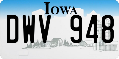 IA license plate DWV948