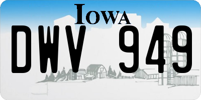 IA license plate DWV949