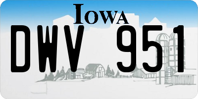 IA license plate DWV951