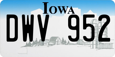 IA license plate DWV952