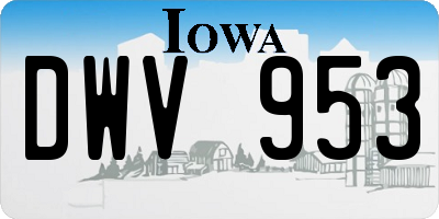 IA license plate DWV953