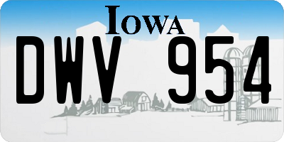 IA license plate DWV954