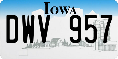 IA license plate DWV957