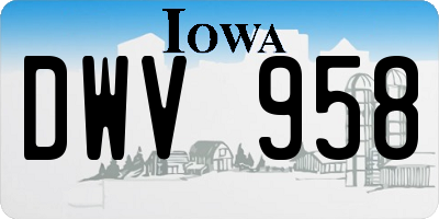 IA license plate DWV958