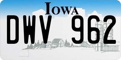 IA license plate DWV962