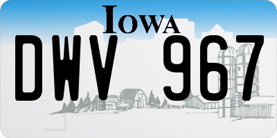 IA license plate DWV967