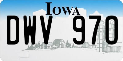 IA license plate DWV970