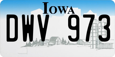 IA license plate DWV973