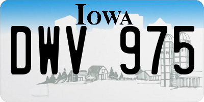 IA license plate DWV975