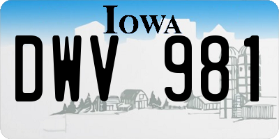 IA license plate DWV981