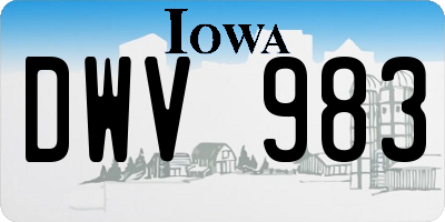 IA license plate DWV983