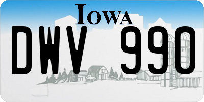 IA license plate DWV990