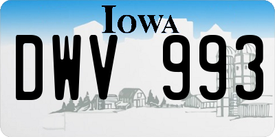 IA license plate DWV993