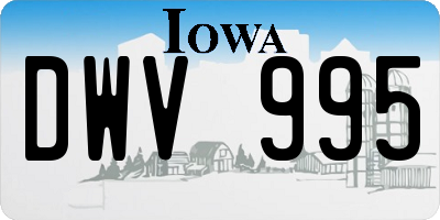 IA license plate DWV995