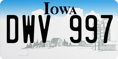 IA license plate DWV997