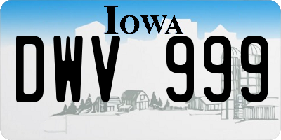 IA license plate DWV999