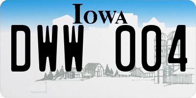 IA license plate DWW004