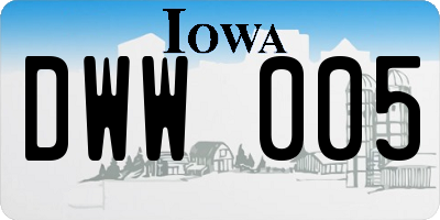 IA license plate DWW005
