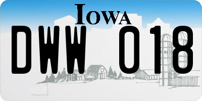 IA license plate DWW018