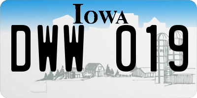 IA license plate DWW019