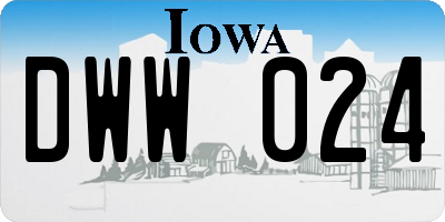 IA license plate DWW024