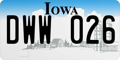 IA license plate DWW026