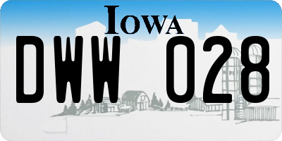 IA license plate DWW028