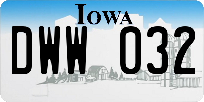 IA license plate DWW032