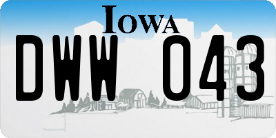 IA license plate DWW043