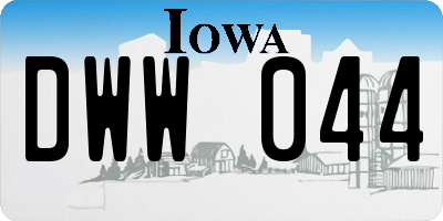 IA license plate DWW044