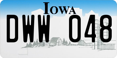 IA license plate DWW048