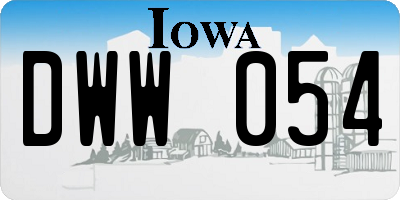 IA license plate DWW054