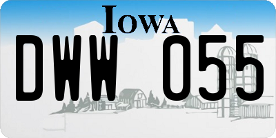 IA license plate DWW055