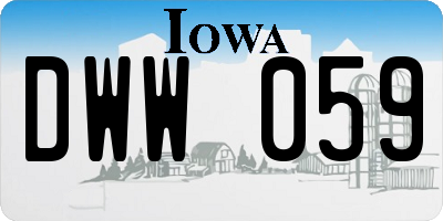 IA license plate DWW059