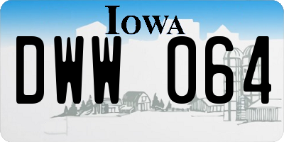 IA license plate DWW064