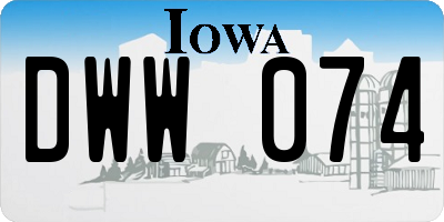 IA license plate DWW074